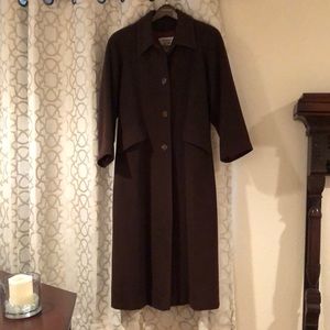 Beautiful Marvin Richards brown, long wool and cashmere coat.